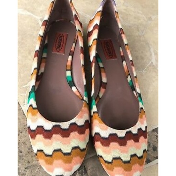Missoni zig- zag so 9 made in Italy flats - Picture 2 of 7